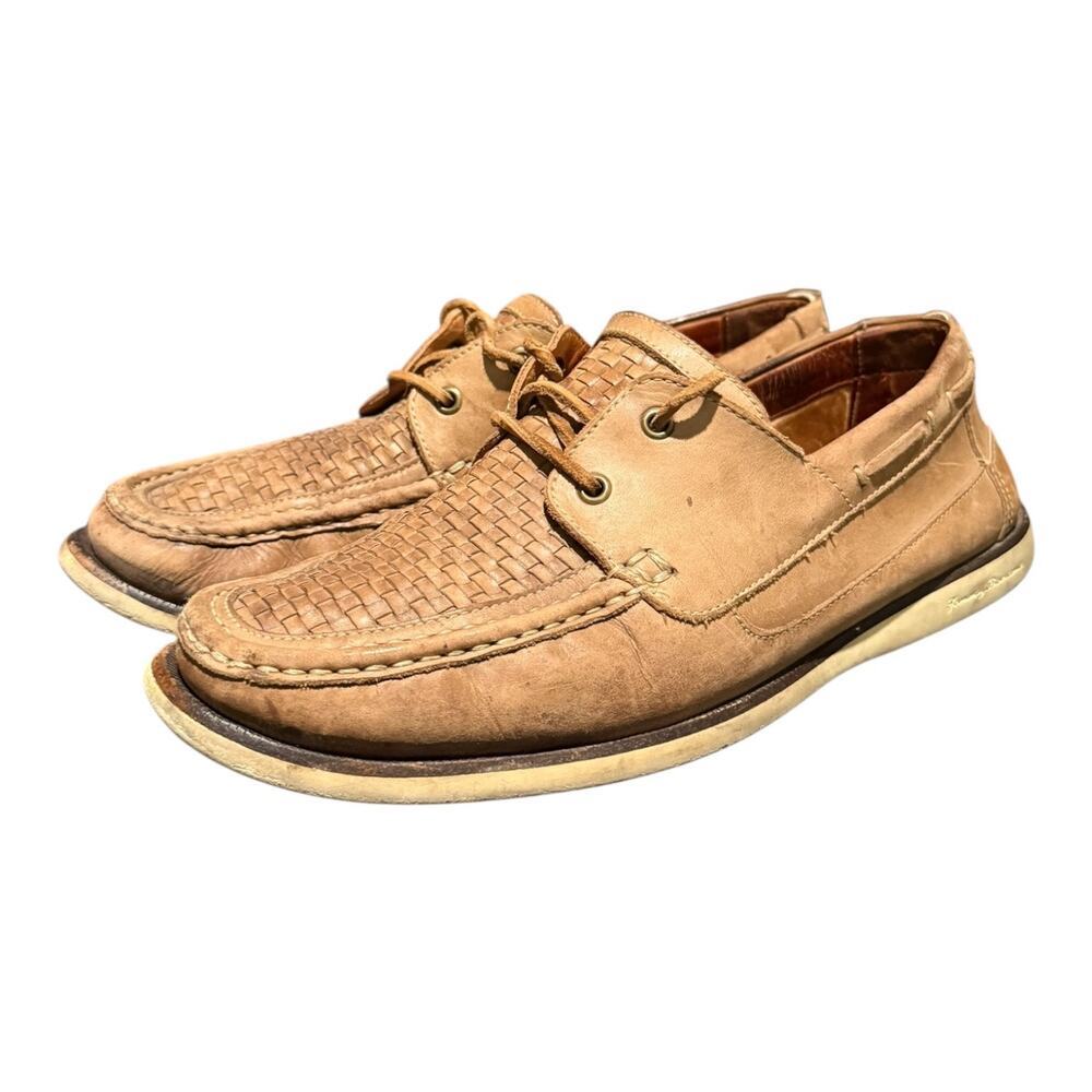 Tommy Bahama Men’s Leather Apron Toe Casual Boat Shoes Sz 10.5 M Brown Comfort